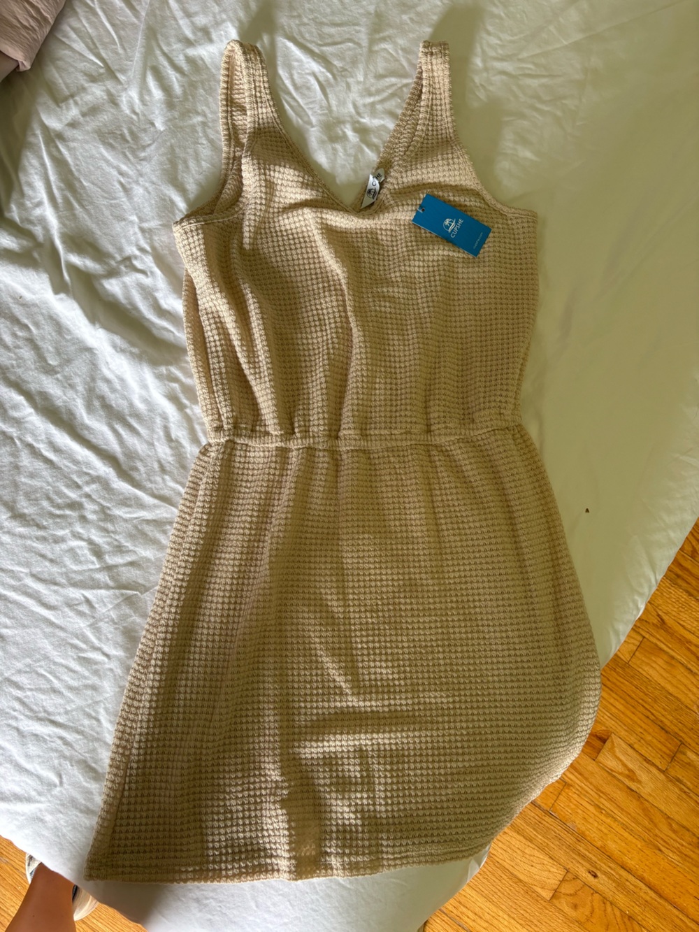 NWT CUPSHE Waffle Knit Beige swimsuit cover up